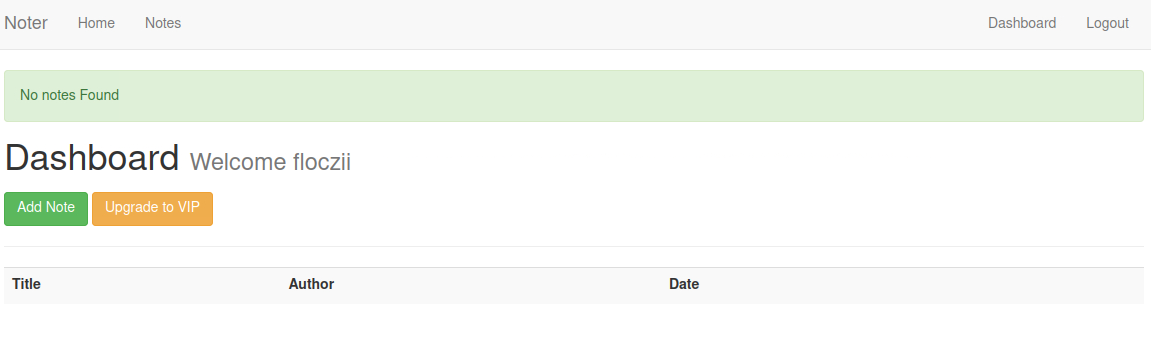 Noter dashboard /noter/Noter_app.png